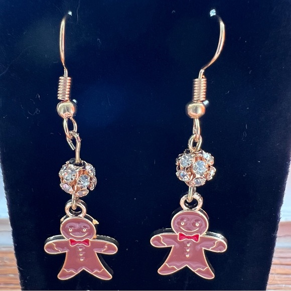 Handmade Gingerbread Man Earrings - Picture 5 of 9